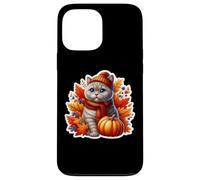 Autumn Fall British Shorthair Cat Owner Thanksgiving Mom Dad Case for iPhone 13 Pro Max