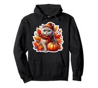 Autumn Fall British Shorthair Cat Owner Thanksgiving Mom Dad Pullover Hoodie