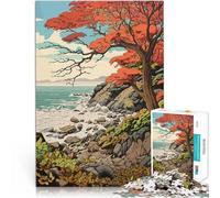 Autumn Fall CoastlineJigsaw Puzzles for teenagers 1000 Piece Train your brain and hands Wishlist with Santa Claus 38x26cm