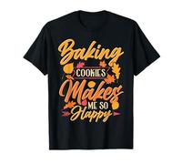 Autumn Fall Cookie Baking Cozy Leaves Nostalgic Scene T-Shirt