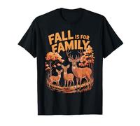 Autumn Fall Deer Family Woodland Forest Leaves Nature Walks T-Shirt