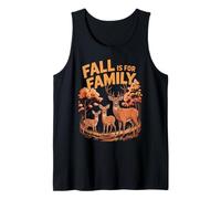 Autumn Fall Deer Family Woodland Forest Leaves Nature Walks Tank Top
