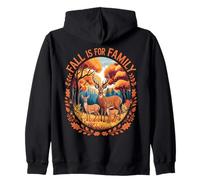 Autumn Fall Deer Family Woodland Forest Leaves Nature Walks Zip Hoodie