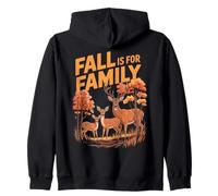 Autumn Fall Deer Family Woodland Forest Leaves Nature Walks Zip Hoodie