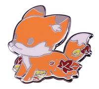 Autumn Fall Fox Maple Leaves Enamel Pin Brooch Maple Leaf Fox Enamel Pins Natural Autumn Animals Metal Brooch Badge Fashion Jewelry Backpack Accessory Gifts