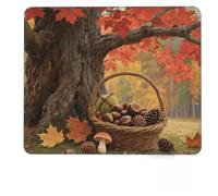 Autumn Fall Harvest Maple Small Mouse Pad 10 X 12 Inch Non-Slip Rubber Base Mouse Mat Waterproof Square Gaming Mousepad for Wireless Mouse Computers Laptop Home Office Travel