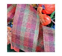Autumn Fall Harvest Thanksgiving Wire Wired Edge Ribbon - Wreath Wedding Vintage (2.5" Copper Metallic Bold Check, 3m)