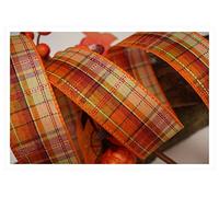 Autumn Fall Harvest Thanksgiving Wire Wired Edge Ribbon - Wreath Wedding Vintage (Vermont Plaid 1.5", 3m)