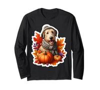 Autumn Fall Irish Wolfhound Dog Owner Lover Pumpkin Vintage Long Sleeve T-Shirt