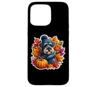 Autumn Fall Kerry Blue Terrier Dog Owner Lover Vintage Cozy Case for iPhone 15 Pro Max