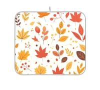Autumn Fall Leaves Golden Orange Drying Dish mat Reusable Rectangle Small Dish Drying matt 16x18 Easy Clean Decorative Home Decor Essentials