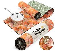Autumn Fall Long Dining Table Runner for Kitchen - Table Decor Trivet That Fits Farmhouse, Rustic and Boho Energy - Waterproof - Heat Resistant 350F - Handles Hot Dishes, Plates & Pots