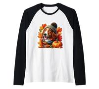 Autumn Fall Nederlandse Kooikerhondje Dog Owner Thanksgiving Raglan Baseball Tee