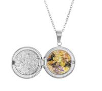 Autumn Fall Oil Painting Art Still Life Flower Locket Necklace Hold Picture Jewelry Birthday Gift