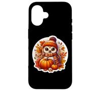 Autumn Fall Owl Bird Lover Thanksgiving Pumpkin Leaves Cute Case for iPhone 16