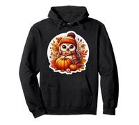 Autumn Fall Owl Bird Lover Thanksgiving Pumpkin Leaves Cute Pullover Hoodie