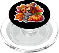Autumn Fall Redbone Coonhound Dog Owner Thanksgiving Mom Dad PopSockets PopGrip for MagSafe