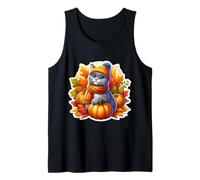 Autumn Fall Russian Blue Cat Owner Thanksgiving Mom Dad Cozy Tank Top