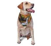 Autumn Falls Stone Lake Yellow Leaves Printed Graphic Pet Triangle Scarf For Dogs & Cats, Adjustable Cute Pet Bandana For & Photo Shoots