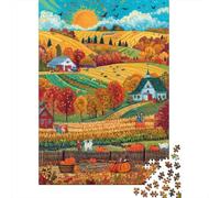 Autumn Farm Landscape 1000pc Jigsaw Puzzle for Puzzle Enthusiasts Sturdy Recycled Paper Home Decor Wall Art Gift for Friends Vacation Indoor Jigsaw 70x50cm/1000pcs