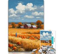 Autumn Farmland Jigsaw Puzzles for Adults 1000 Pieces,Help The Brain Exercise Addictive Toys to Cultivate Patience Great Gift (50x75cm)