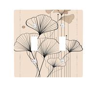 Autumn Floral Light Switch Cover Plates/Outlet Covers,Cream Ginkgo Leaves for Wall Accents,Thermoplastic Wall Plates,Standard Size Double Toggle