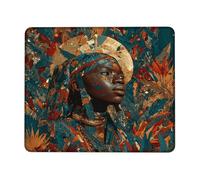 Autumn Floral Square Desk Mouse Pad, Vibrant Blue with Orange Leaf Patterns Stitched Edge Mousepad, Rubber Non-Slip Washable Gaming Mouse Pad for Home and Office Computer, Laptop Square 8x10 Inch