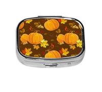 Autumn Floral Style Fall Nature,Meta Pill Box 2 Compartment Medicine Case,Portable Organizer,Rectangle Meta Portable Organizer Pill Box 701 Compartment Medicine Case