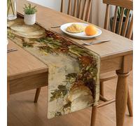 Autumn Floral Table Runner, Rustic Vintage Leaves Decor for Home Family Dinners Thanksgiving Party Supplies 13x72 Inch