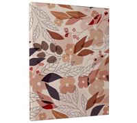 Autumn Floral Wall Art, Warm Beige Red Leaves and Flowers Canvas Prints, Modern Home Aesthetic Decor for Living Room, Bedroom, Kitchen, Wrapped Canvas 16x20 Inch