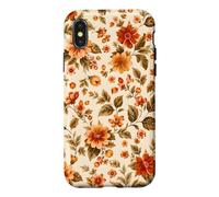 Autumn Flower Orange Floral Vintage Hygge Cozy Fall Case for iPhone X/XS