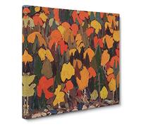 Autumn Foliage by Tom Thomson Canvas Print | Gallery Wrapped 30mm Frame Wall Art | 14x14 inches | Ready to Hang | Modern Landscape Picture | Living Room Bedroom Lounge Office