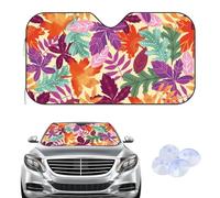 Autumn Foliage Print Car Windscreen Cover Sunshades, Frost Windscreen Cover Winter, Car Accessories Frost Shield New Driver Gifts Protector Window for Suv Van(135× 60 cm)