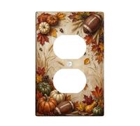 Autumn Football Harvest Decor Pumpkins Duplex Outlet Covers Plate