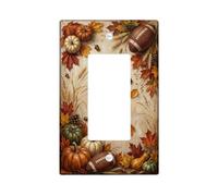 Autumn Football Harvest Decor Pumpkins Single Rocker Light Switch Cover