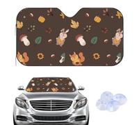 Autumn forest Animal Print Windscreen Cover Sunshades, Frost Windscreen Cover Winter, Car Accessories Windshield Frost Car Gifts Winter Screen Protector Windshield for Suv Van(145× 80 cm)