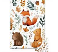 Autumn Forest Animals Pattern-2 1000 Piece Jigsaw Puzzle for Adults, 52x38cm/1000pcs, White Cardboard Pieces, Screen-Free Leisure And Quiet Weekends