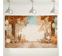 Autumn Forest Backdrop, Cute Owl & Pumpkin Fall Decorations, Perfect for Thanksgiving Photography, Indoor/Outdoor Party Background 71x43 Inch