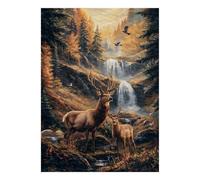 Autumn Forest Deer 1000 Piece Jigsaw Puzzle for Adults | 70x50cm Majestic deer and autumn forest scenery create a captivating challenge; ideal for relaxing solo or with friends