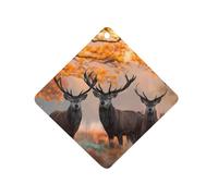 Autumn Forest Deer Car Air Freshener Aromatherapy Tablets Hanging Scented Cards for Rooms Bathrooms Wardrobe Rhombus