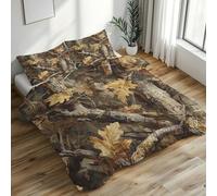 Autumn Forest Emperor Duvet Cover Set, Yellow Leaves Tree Bedding Set 290x235cm, Microfiber Soft Reversible Quilt Cover + 2 Pillowcase, Zipper Closure, Bedroom Decor PZ&S-34