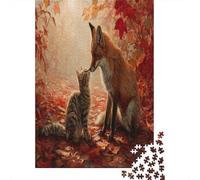 Autumn Forest, Fox, Tabby Cat Jigsaw Puzzles for Adults And Kids. 1000 Pieces Whimsical Challenge Toy Educational Game Home Decor 70x50cm/1000pcs