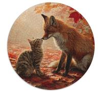 Autumn Forest, Fox, Tabby Cat Puzzle 1000pcs (67.5x67.5cm) Erwachsene Puzzle,Home Decor