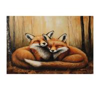 Autumn Forest Foxes Placemats, Set of 6 Table Mats for Dining Tables, 12×18 Inches Anti-Skid Heat Resistant Kitchen Table Place Mats