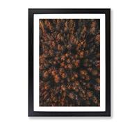 Autumn Forest In Bloom Painting Modern Framed Print | A4 Black Framed Wall Art | Ready to Hang | Modern Landscape Picture | Living Room Bedroom Lounge Office