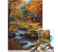 Autumn Forest Jigsaw Puzzles for Adults 1000 Jigsaws,Challenging To Complete But Fun And Humorous Unique Home Decor And Gifts 38x26cm