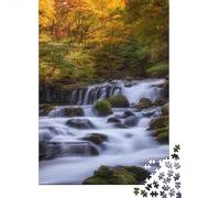 Autumn Forest Jigsaw Puzzles Puzzle for Adults Kids. 1000 Piece Waterfall Whimsical Challenge Toy Educational Game Home Decoration for Educational Games Gifts 1000pcs (75x50cm)