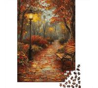 Autumn Forest Jigsaw Puzzles Puzzles for Adults Kids. 1000 Piece Fallen Leaf Path Great Gifts Challenge Toy Home Decoration for Adults& Kids Age 14 Years Up 1000pcs (75x50cm)