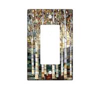 Autumn Forest Light Switch Cover Plates/Outlet Covers, Golden Leaves and Birch Trees for Home Decor, Thermoplastic Wall Plates, Standard Size Single Rocker