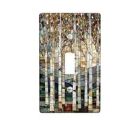 Autumn Forest Light Switch Cover Plates/Outlet Covers, Golden Leaves and Birch Trees for Home Decor, Thermoplastic Wall Plates, Standard Size Single Toggle